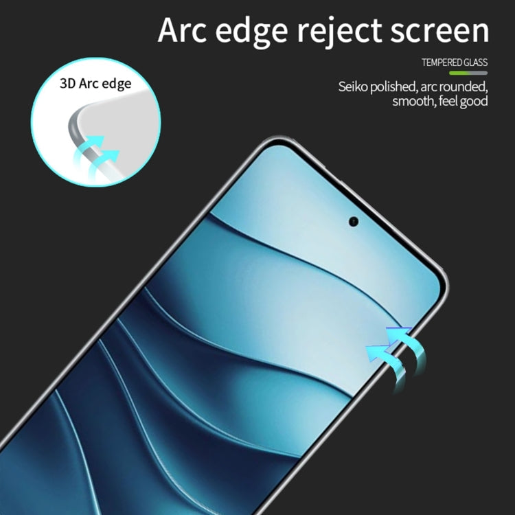 For Xiaomi Redmi Note 14 5G MOFI 9H 3D Explosion-proof Curved Screen Tempered Glass Film(Black)