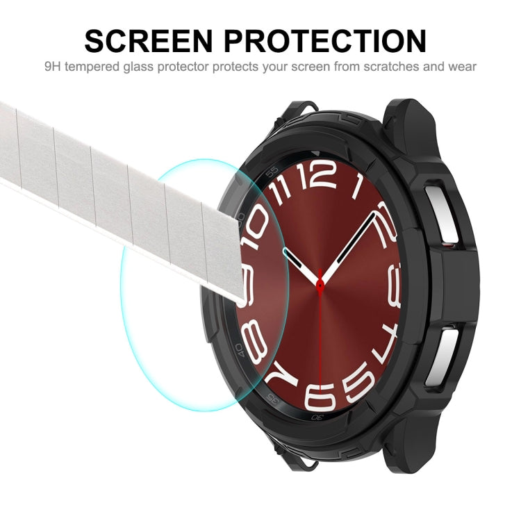 For Samsung Galaxy Watch6 Classic 43mm ENKAY Hat-Prince 2 in 1 TPU Armor Watch Case + 0.2mm 9H Tempered Glass Screen Protector(Dark Green)