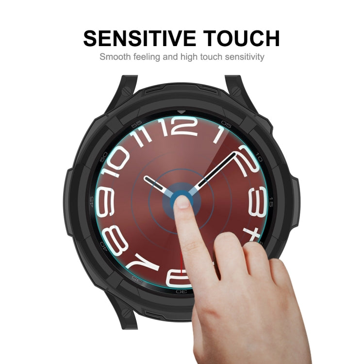 For Samsung Galaxy Watch6 Classic 43mm ENKAY Hat-Prince 2 in 1 TPU Armor Watch Case + 0.2mm 9H Tempered Glass Screen Protector(Dark Green)