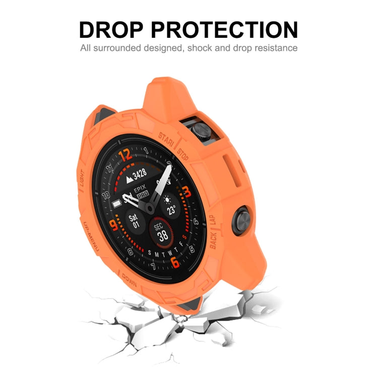 For Garmin Epix Pro 42mm / Fenix 7S / 7S Pro ENKAY Hat-Prince TPU Armor Designed Watch Protective Case(Orange)