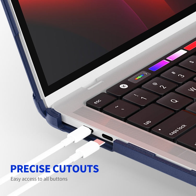 For MacBook Pro 13.3 A2251/A2289/A2338 ENKAY Hat-Prince 3 in 1 Protective Bracket Case Cover Hard Shell with TPU Keyboard Film / PET Screen Protector, Version:US(Dark Blue)