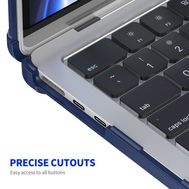 For MacBook Air 13.6 A2681 ENKAY Hat-Prince 3 in 1 Protective Bracket Case Cover Hard Shell with TPU Keyboard Film / PET Screen Protector, Version:US(Dark Blue)