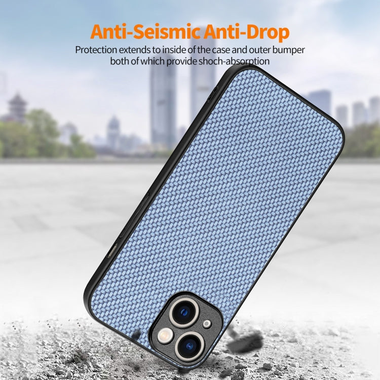 For iPhone 15 Plus ENKAY Fiber Leather Skin PC Phone Case with High Aluminum-silicon Glass Film(Black)