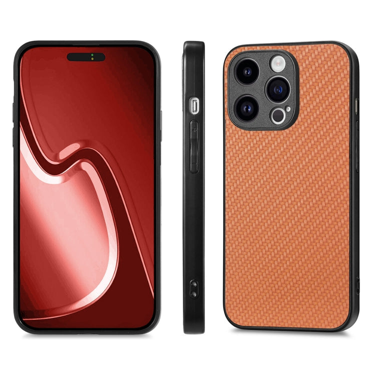 For iPhone 14 Pro ENKAY Fiber Leather Skin PC Phone Case with High Aluminum-silicon Glass Film(Brown)