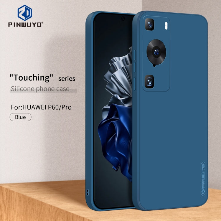 For Huawei P60 / P60 Pro PINWUYO Sense Series Liquid Silicone TPU Phone Case(Blue)