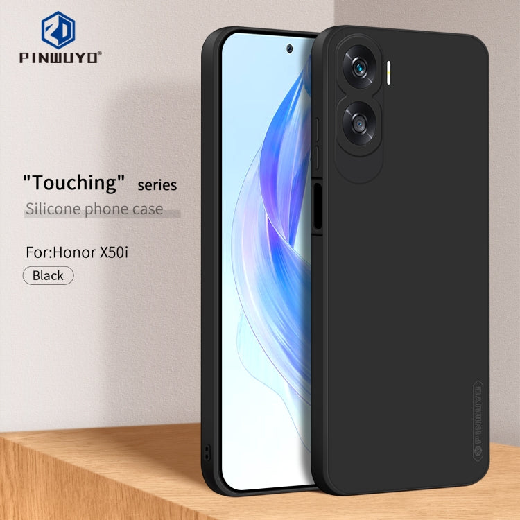 For Honor X50i / 90 Lite PINWUYO Sense Series Liquid Silicone TPU Phone Case(Black)