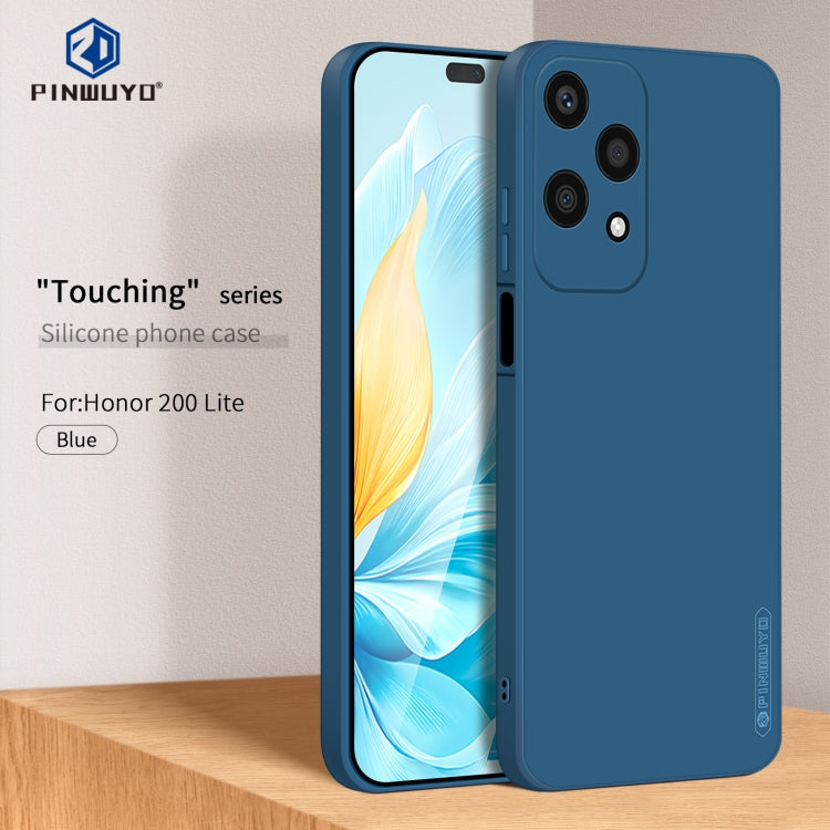 For Honor 200 Lite Global PINWUYO Sense Series Liquid Silicone TPU Phone Case(Blue)