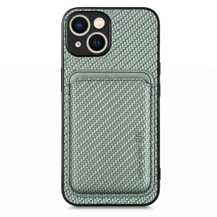 Carbon Fiber Leather Card Magsafe Phone Case, For iPhone 15