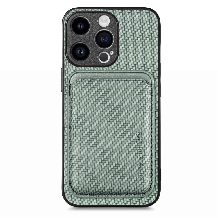 Carbon Fiber Leather Card Magsafe Phone Case, For iPhone 16, For iPhone 15 Pro Max, For iPhone 15 Pro, For iPhone 15 Plus