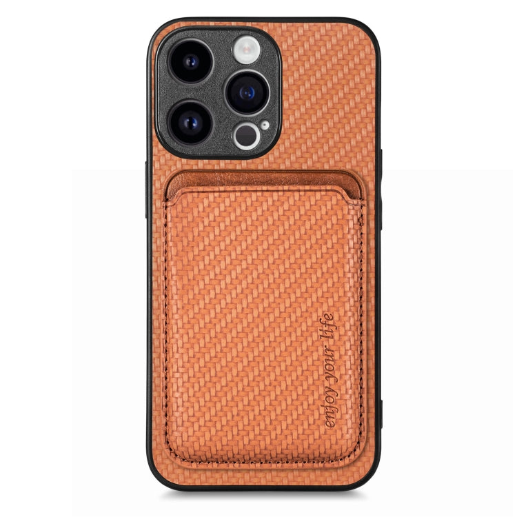 Carbon Fiber Leather Card Magsafe Phone Case, For iPhone 16, For iPhone 15 Pro Max, For iPhone 15 Pro, For iPhone 15 Plus