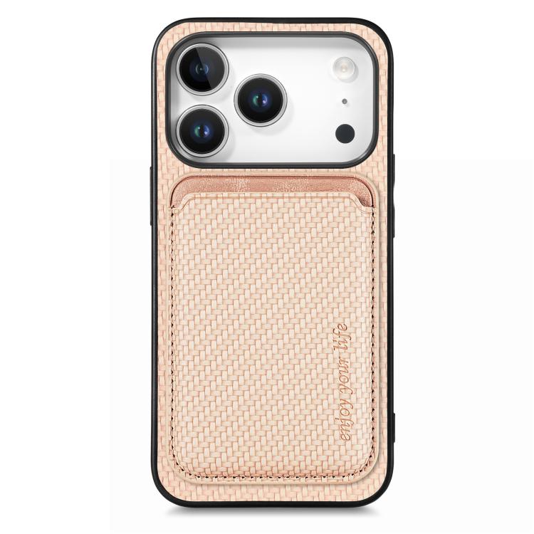 Carbon Fiber Leather Card Magsafe Phone Case, For iPhone 17e / 16e, For iPhone 17 Pro Max, For iPhone 17 Pro, For iPhone 17