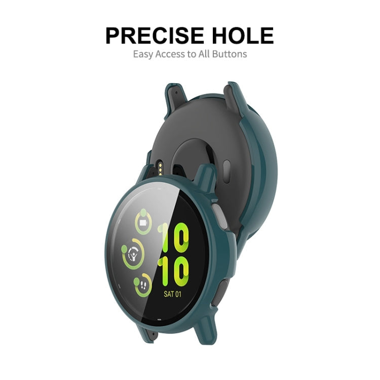 For Garmin Active 5 ENKAY Hat-Prince Full Coverage Tempered Glass Film Integrated PC Watch Cover(Dark Blue)