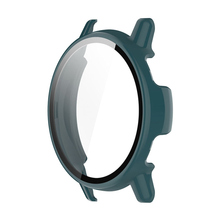 For Garmin Active 5 ENKAY Hat-Prince Full Coverage Tempered Glass Film Integrated PC Watch Cover(Dark Green)
