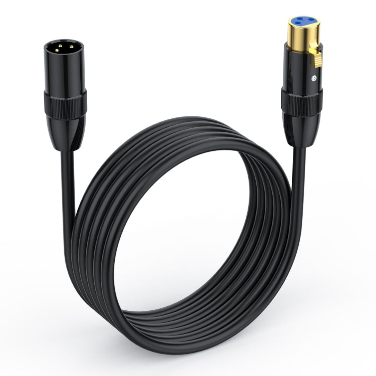 JUNSUNMAY XLR Male to Female Mic Cord 3 Pin Audio Cable Balanced Shielded Cable, Length:0.5m
