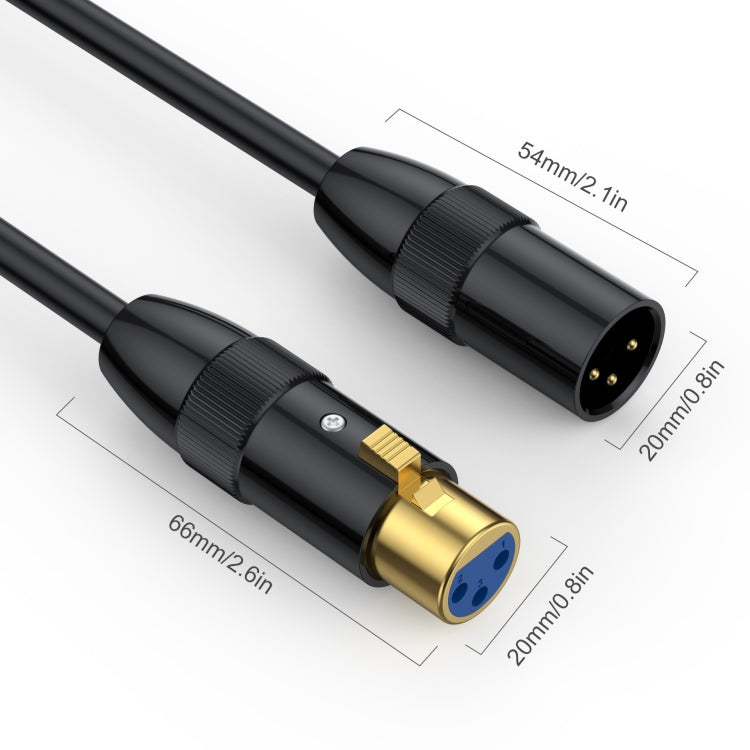 JUNSUNMAY XLR Male to Female Mic Cord 3 Pin Audio Cable Balanced Shielded Cable, Length:15m