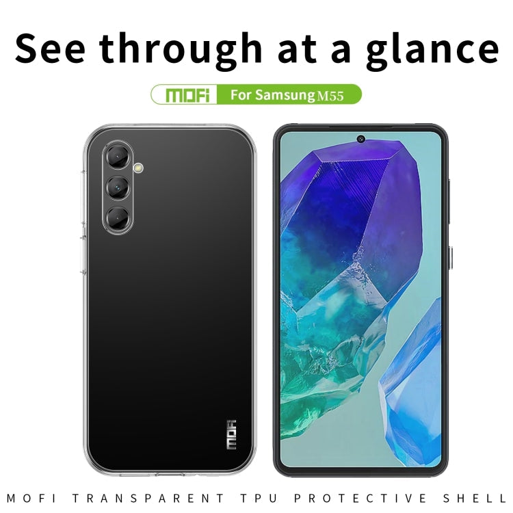 For Samsung Galaxy M55 MOFI Ming Series Ultra-thin TPU Phone Case(Transparent)