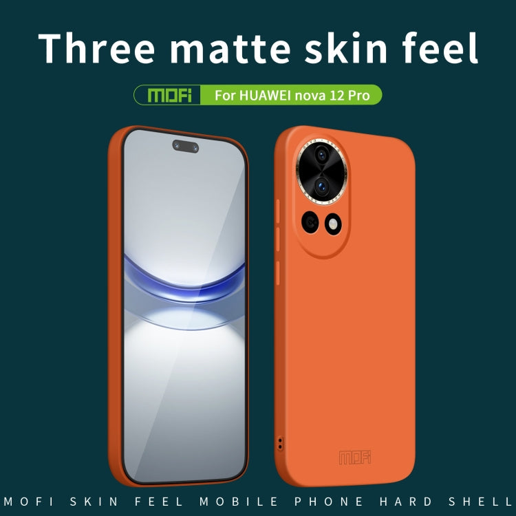 For Huawei nova 12 Pro / 12 Ultra MOFI Qin Series Skin Feel All-inclusive PC Phone Case(Orange)