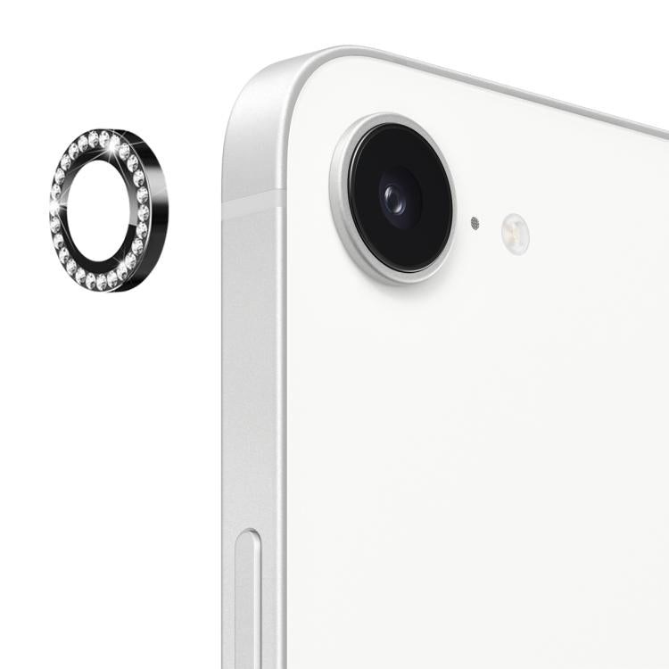 For iPhone 17e / 16e ENKAY AR Anti-reflection Individual Diamond Ring Camera Lens Glass Full Film(Black)