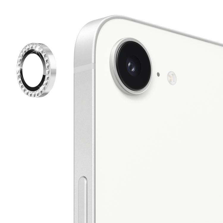 For iPhone 17e / 16e ENKAY AR Anti-reflection Individual Diamond Ring Camera Lens Glass Full Film(Silver)