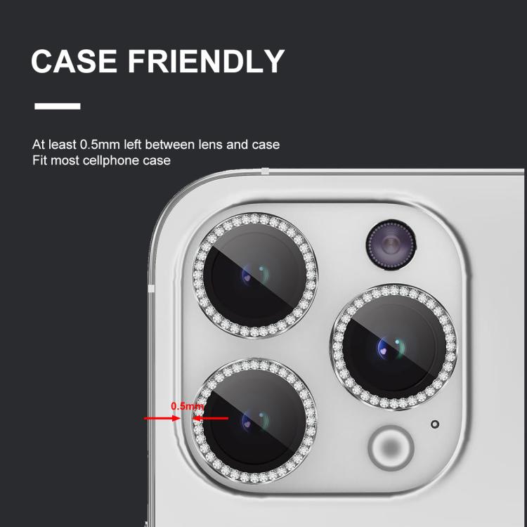 For iPhone 17e / 16e ENKAY AR Anti-reflection Individual Diamond Ring Camera Lens Glass Full Film(Silver)