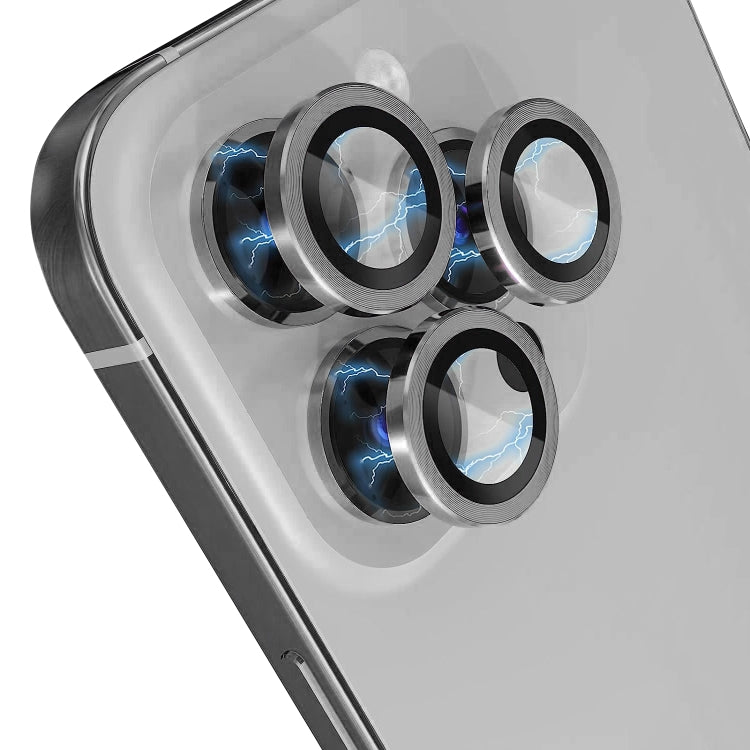 For iPhone 15 Pro / 15 Pro Max NORTHJO Camera Lens Protector Tempered Glass CD Vein Metal Ring Film(Gray)