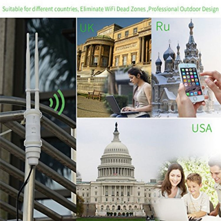 WAVLINK WN570HN2 With PoE Powered WAN/ AP / Repeater Mode 300Mbps Outdoor Router, Plug:AU Plug