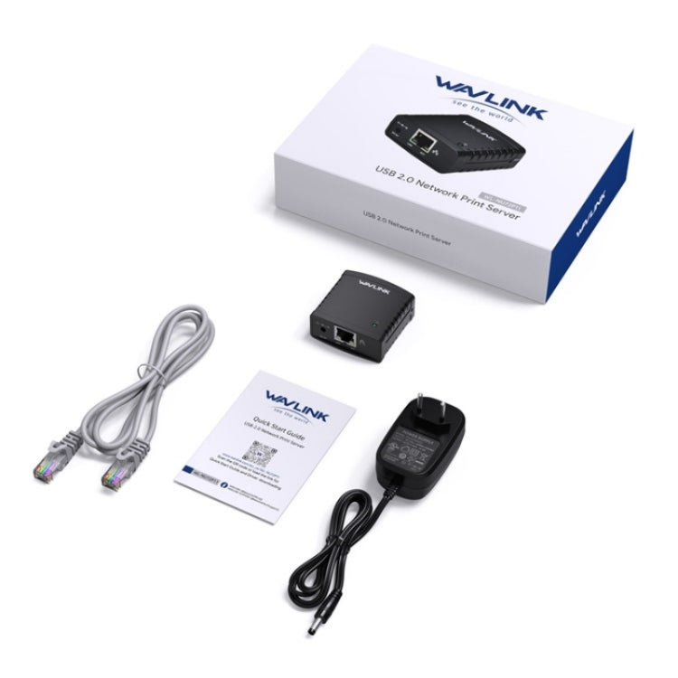 WAVLINK NU72P11 100Mbps Network Print Server USB 2.0 Network Printer Power Adapter(AU Plug)