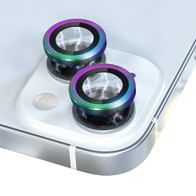 For iPhone 15 / 15 Plus NORTHJO Camera Lens Protector Tempered Glass CD Vein Metal Ring Film(Colorful)