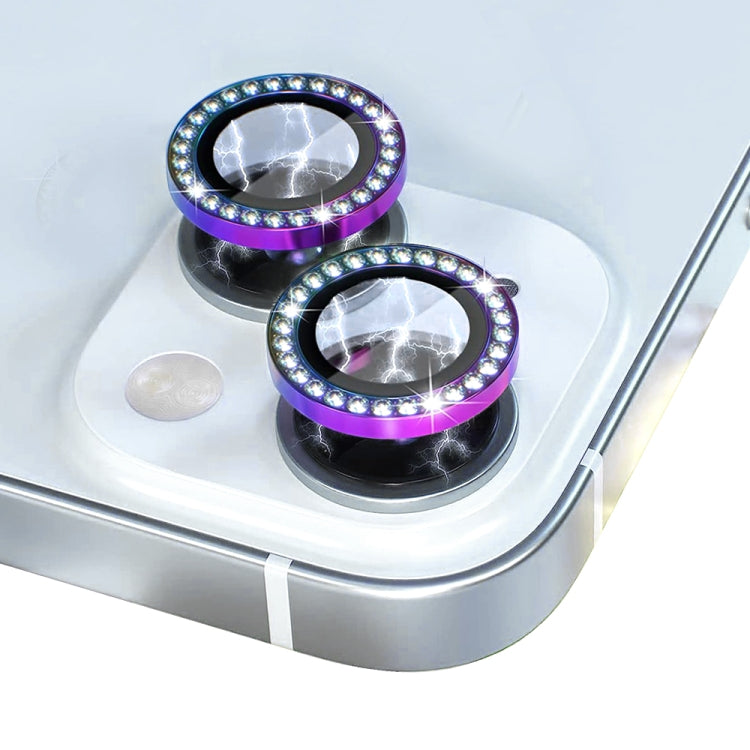 For iPhone 15 / 15 Plus NORTHJO Camera Lens Protector Tempered Glass Metal Rhinestone Ring Film(Colorful)