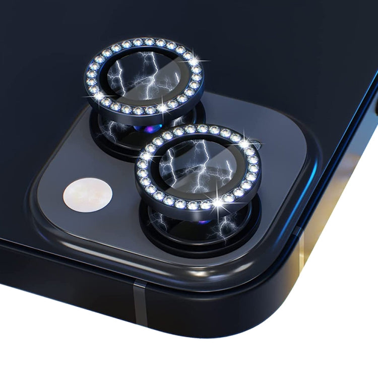 For iPhone 15 / 15 Plus NORTHJO Camera Lens Protector Tempered Glass Metal Rhinestone Ring Film(Graphite)