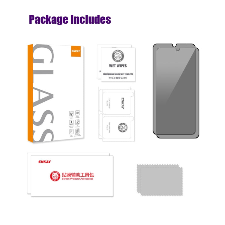 For Xiaomi Redmi 14C 2pcs ENKAY Hat-Prince 28 Degree Anti-peeping Privacy Silk Screen Tempered Glass Film