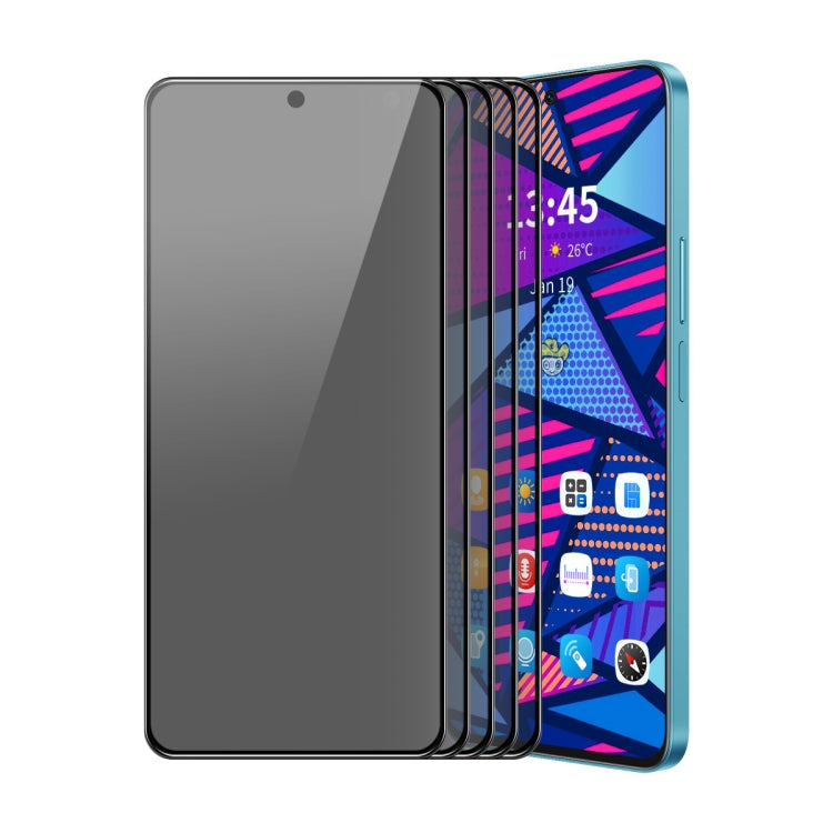 For Redmi 13 5pcs ENKAY Hat-Prince 28 Degree Anti-peeping Privacy Silk Screen Tempered Glass Film