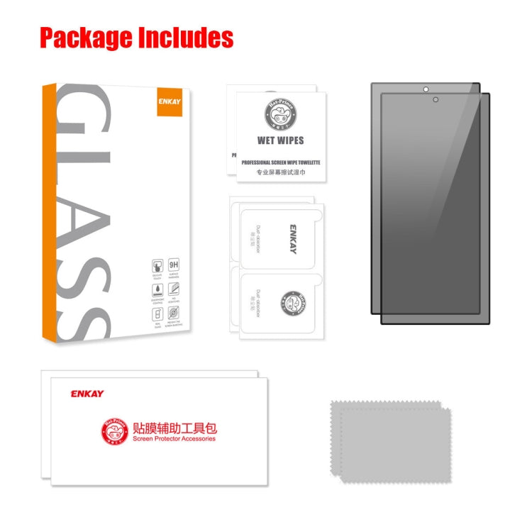 For Samsung Galaxy S24 Ultra 5G 2pcs ENKAY Hat-Prince 28 Degree Anti-peeping Privacy Tempered Glass Film