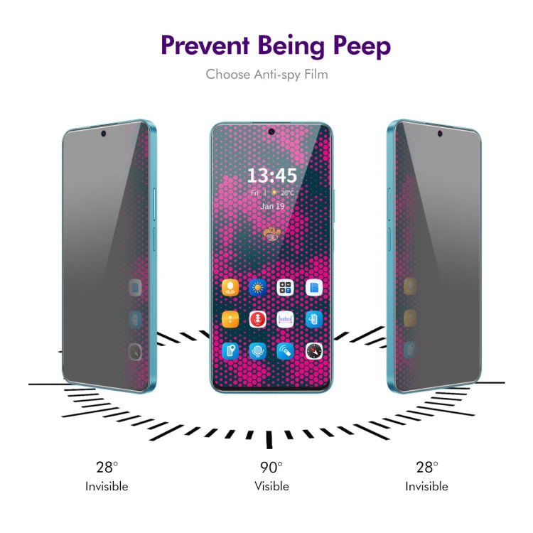 For Samsung Galaxy M55 5G 5pcs ENKAY Hat-Prince 28 Degree Anti-peeping Privacy Tempered Glass Film