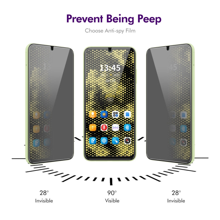 For Samsung Galaxy A25 5G 5pcs ENKAY Hat-Prince 28 Degree Anti-peeping Privacy Tempered Glass Film