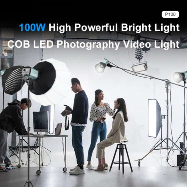 VLOGLITE P100 Professional Photography Video Fill Light 100W High Powerful Bright COB LED Light, Plug:UK Plug