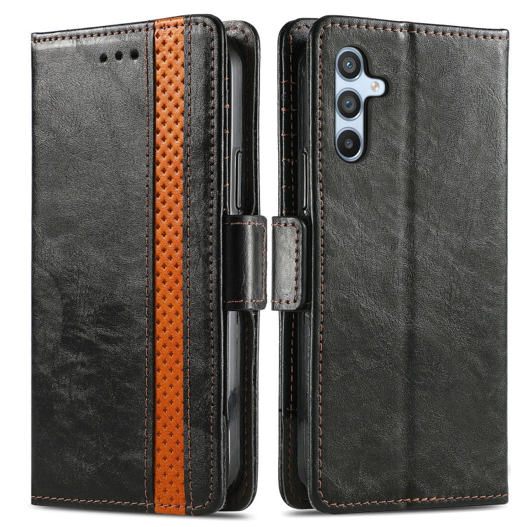 For Samsung Galaxy A36 5G CaseNeo Splicing Dual Magnetic Buckle Leather Phone Case(Black)