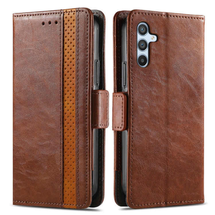 For Samsung Galaxy A36 5G CaseNeo Splicing Dual Magnetic Buckle Leather Phone Case(Brown)