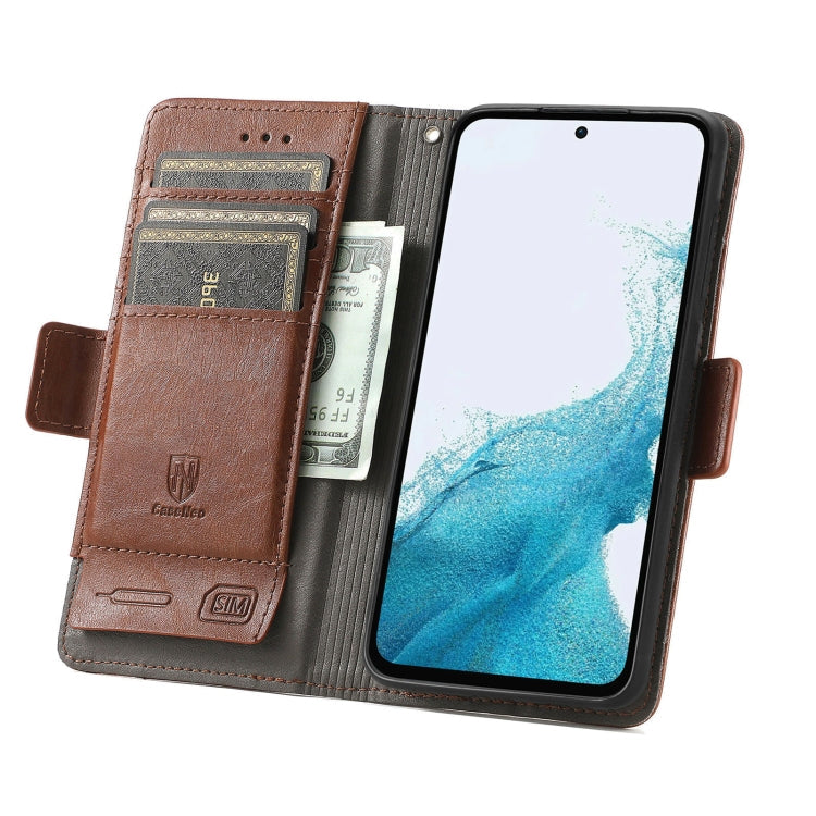 For Samsung Galaxy A36 5G CaseNeo Splicing Dual Magnetic Buckle Leather Phone Case(Brown)