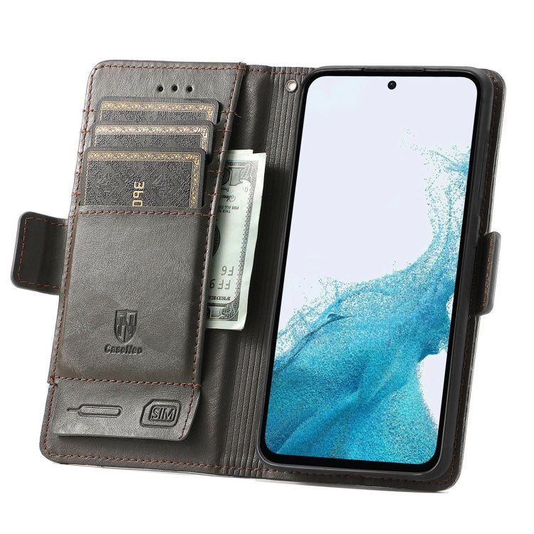 For Samsung Galaxy A36 5G CaseNeo Splicing Dual Magnetic Buckle Leather Phone Case(Gray)