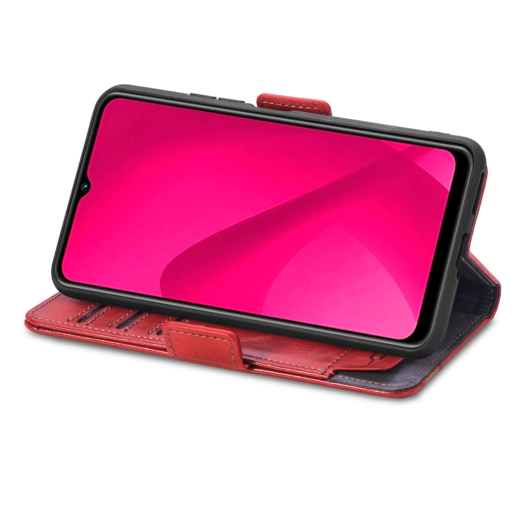 For Samsung Galaxy A06 4G CaseNeo Splicing Dual Magnetic Buckle Leather Phone Case(Red)