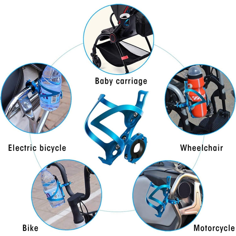 With Rotation Base JUNSUNMAY Bike Cup Holder Cages Bicycle Water Bottle Aluminum Alloy Bracket(Blue)