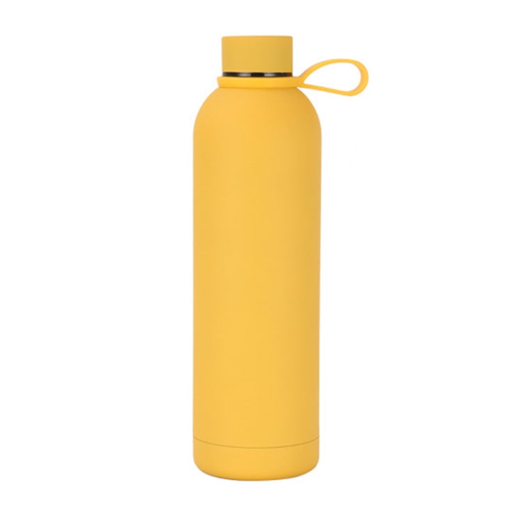 JUNSUNMAY Candy Colored Coating 304 Stainless Steel Water Vacuum Bottle, Capacity:1000ml(Yellow)