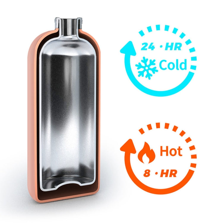 JUNSUNMAY Candy Colored Coating 304 Stainless Steel Water Vacuum Bottle, Capacity:350ml(Black)