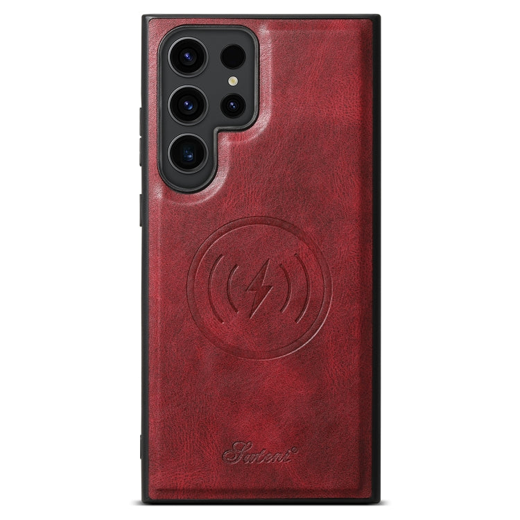 For Samsung Galaxy S23 Ultra 5G Suteni H15  Oil Eax Leather Detachable Wallet Back Phone Case(Red)