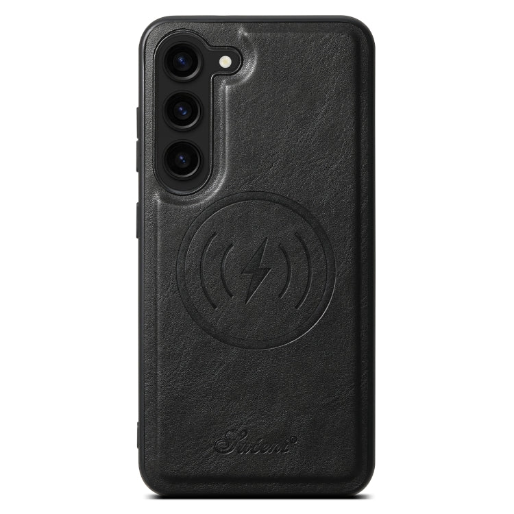 For Samsung Galaxy S23+ 5G Suteni H15  Oil Eax Leather Detachable Wallet Back Phone Case(Black)