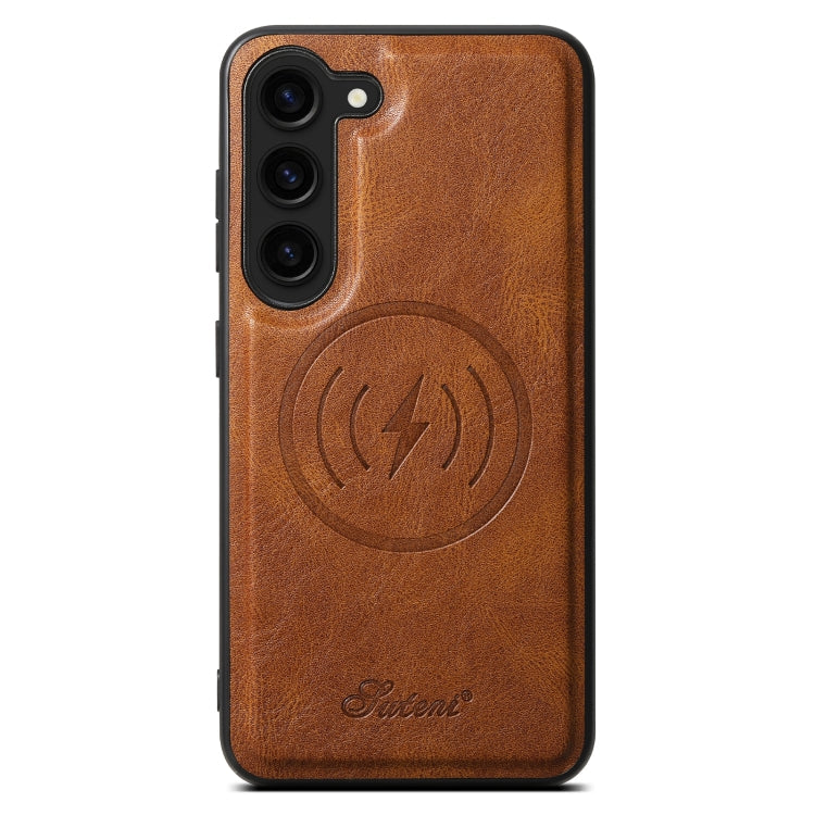 For Samsung Galaxy S23+ 5G Suteni H15  Oil Eax Leather Detachable Wallet Back Phone Case(Brown)
