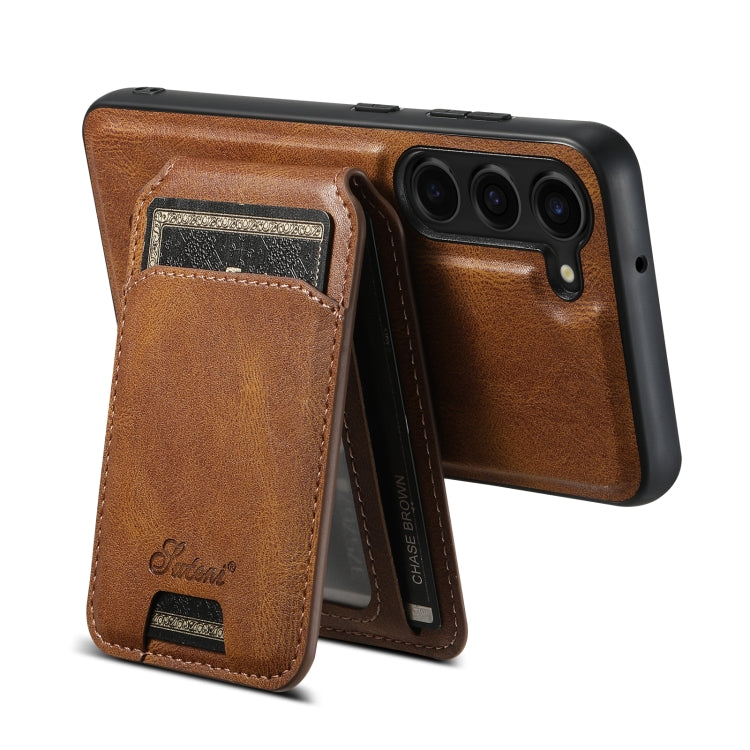 For Samsung Galaxy S23+ 5G Suteni H15  Oil Eax Leather Detachable Wallet Back Phone Case(Blue)