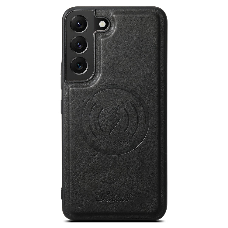 For Samsung Galaxy S22+ 5G Suteni H15  Oil Eax Leather Detachable Wallet Back Phone Case(Black)
