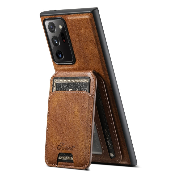 For Samsung Galaxy Note20 Ultra 5G Suteni H15  Oil Eax Leather Detachable Wallet Back Phone Case(Blue)